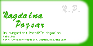 magdolna pozsar business card